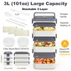 Kenuket Stackable Bento Box Adult Lunch Box, 3000ML Large Capacity