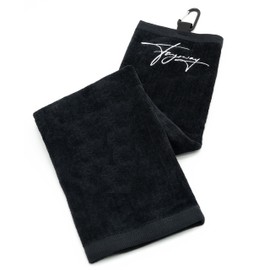 Fayrway Golf Towel Black – High-Quality Cotton Golf Towel with Carabiner for Hanging