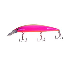 Momo Lure, Chivas Lure, Heavy Minnow, 110S, 1.2 oz (36 g), Special Design for Soles such as Flounder and Magochi (Pink Chart Back OB)