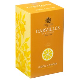 DARVILLES of WINDSOR - 25 x LEMON & GINGER Individually Wrapped Tag & Envelope Teabags - Premium English Fruit, Herb and Green Tea Bags - (25 teabags)
