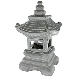 Design Toscano AL20001 Chengdu Pagoda Asian Lantern Statue, Greystone Finish