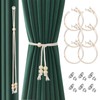 OOTSR 6 Stück Vorhang Raffhalter, 44cm Gardinenhalter mit Taste, Boho