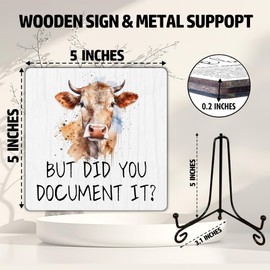 Funny Office Decor, But Did You Document It Sign with Stand, Cute Desk Decor, Inspirational Gifts for Women Men, Family Friends Colleagues, Funny Wooden Signs for Office Desk Accessories-C24