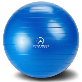 ProBody Pilates Ball Exercise Ball Yoga Ball, Multiple Sizes Stability Ball Chair, Gym Grade Birthing Ball for Pregnancy, Fitness, Balance, and Physical Therapy (Blue (No Pump), 55 cm)