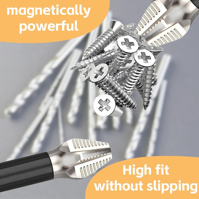 6Pcs Magnetic Screwdriver Bits, High Magnetic Screwdriver Drill Bit Set,