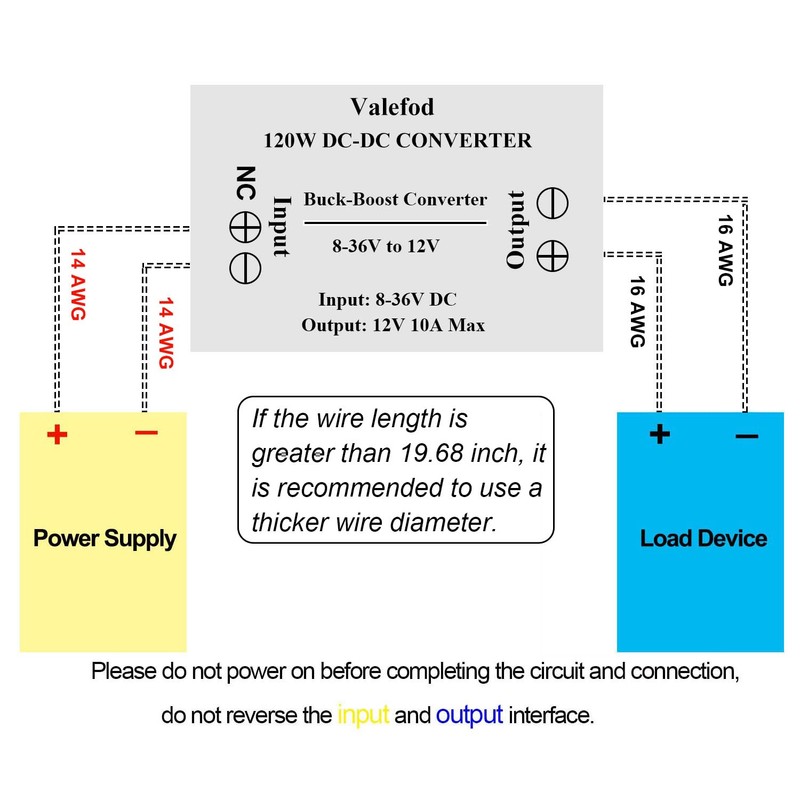 Valefod DC to DC High Efficiency Voltage Converter 8-36V to