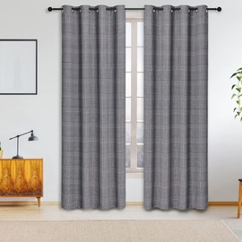 Safdie & Co. Curtain Room Darkening 2PK Houndstooth Check