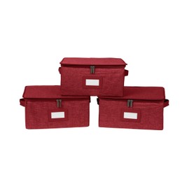 Covermates Keepsakes - Zip-Top Storage Box - Heavy Duty Polyester- Reinforced Handles - Stackable Design - Indoor Storage, Red Heather