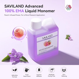 SAVILAND Advanced Monomer Acrylic Nail Liquid: Pure EMA Acrylic Liquid Peach Scent Nail Acrylic Monomer Liquid Non-Yellowing EMA Monomer For Acrylics Powder NailArt 240 ml