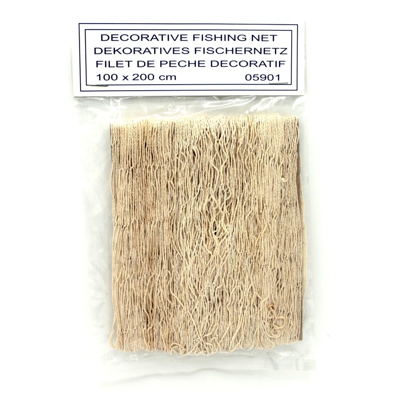 Decorative Fishing Net Cotton Approx. 100 x 200 cm Beige