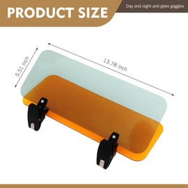 Opuweiy Sun Visor Extender for Car, Day and Night Anti-Glare Driver Goggles, Car Visor Extender Sun Blocker (Yellow)