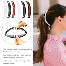 SHESFRIY 6 Pcs Banana Hair Clips For Women and Girls Fishtail Hair Clip for Long Hair Clamps Styling for Thick Curly Hair Accessories