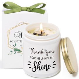 Teacher Appreciation Gifts for Women Her, Thank You Gift Retired Teachers Appreciation Week, 7oz Candle Thank You for Helping Me Shine, Natural Soy Wax, Vanilla Lavender Scent