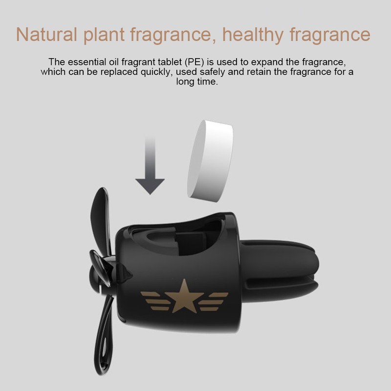 Car Air Freshener Cute Bear Car Diffuser with Rotating Propeller