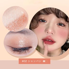 Lynlyulinger Eye Shadow Stick, Eye Shadow, Double-Ended Type, 2 Color Gradient, High Adhesion, Highlight, Glitter, Waterproof, Sweat and Oil Resistant, Tearbag Pencil, One Stroke, Easy Fit for Eyelids