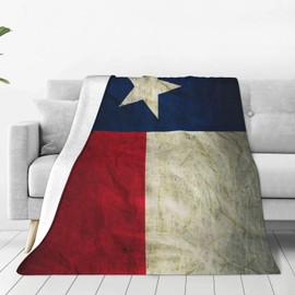 Texas Flag Paper Blanket Throw Blanket Flannel Lightweight Soft Plush Fuzzy Blankets for Bed Sofa Couch Livingroom Chair Car Travel Pet 50"x40"
