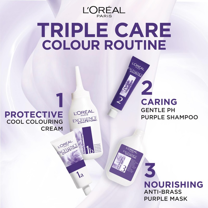 L'Oréal Paris Excellence Cool Crème Permanent Hair Dye, Radiant At-Home