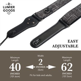 Guitar Strap For Bass, Electric & Acoustic Guitar, Strap Locks Included, Bingham, One Size