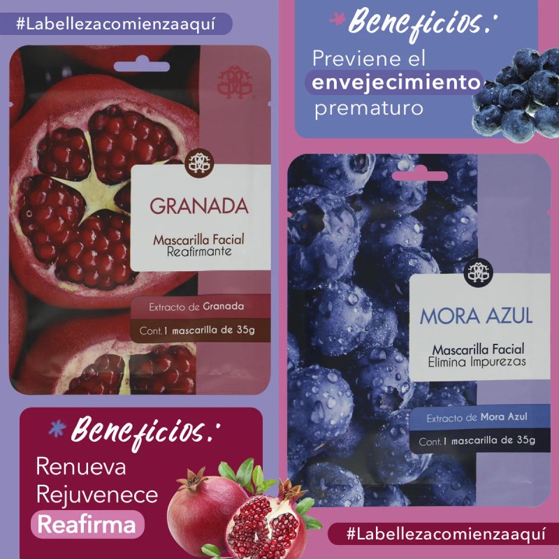 Set 10 Mascarilla Facial Frutal Hidratante Cuidado Piel Tipo De