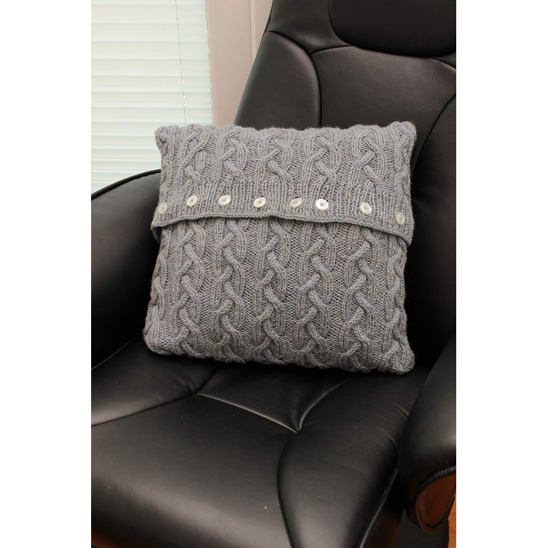 Knitting Pattern for Cable Cushion Cover, Pillow Cover Cabled Knitting