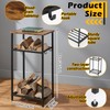 Fiwochic 2-Tier Winter Firewood Rack with Tabletop 4 Hooks Indoor