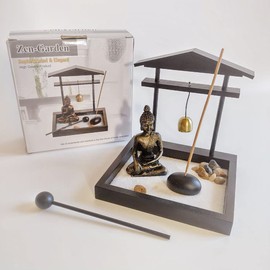 Japanese Miniature Zen Garden Set for Meditation, Home Decor or Gifting (Design B)