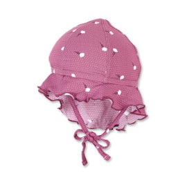 Sterntaler Swimming Hat Flowers with Neck Protection and Tie Band – Girls' Swimming Hat with UV Protection 50+ – UV Swim Cap Children Made of Swimwear Fabric – Peaked Cap for Bathing Fun on Sunny Days – Purple, 51