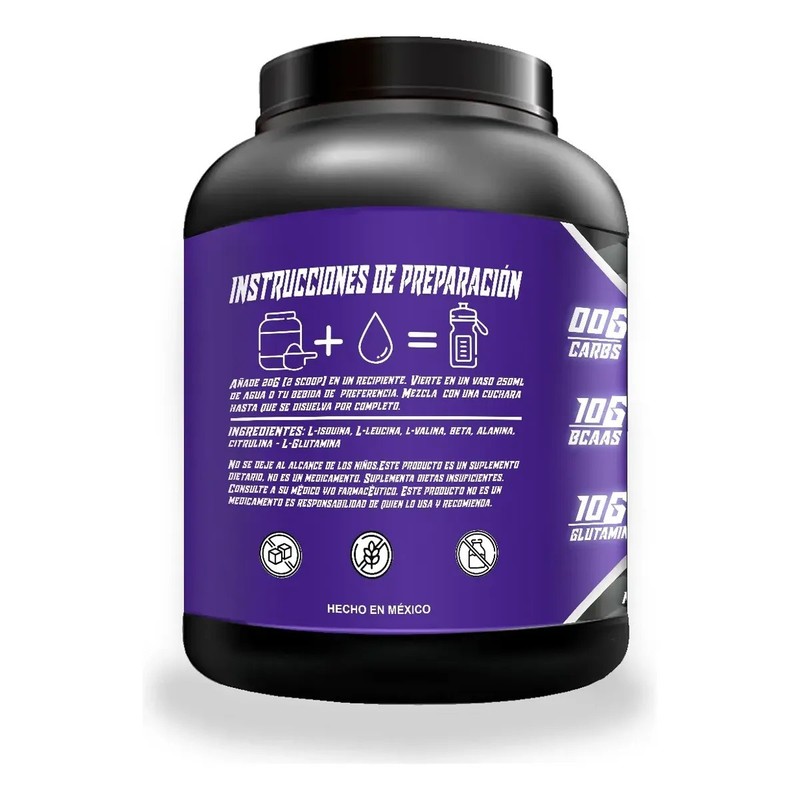 Aminoácidos Bcaas Glutamina Wolf 1kg Varios Sabores Pre