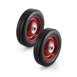 QWORK 2 Pack 6" x 1.5",1/2" Axle, Premium Rubber Wheel with Ball Bearing, Hand Truck Wheel, Capacity up to 132 lbs