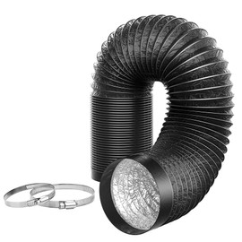 Dryer Vent Hose, 4inch 16FT Flexible Aluminum Pipe with Two Clamps and One Tape, Suitable for Kitchen, Bathroom, Drying Room, HVAC Ducting (4 in x16 FT)