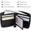 Huztencor Zipper Wallet Men Leather RFID Blocking Wallets for Men