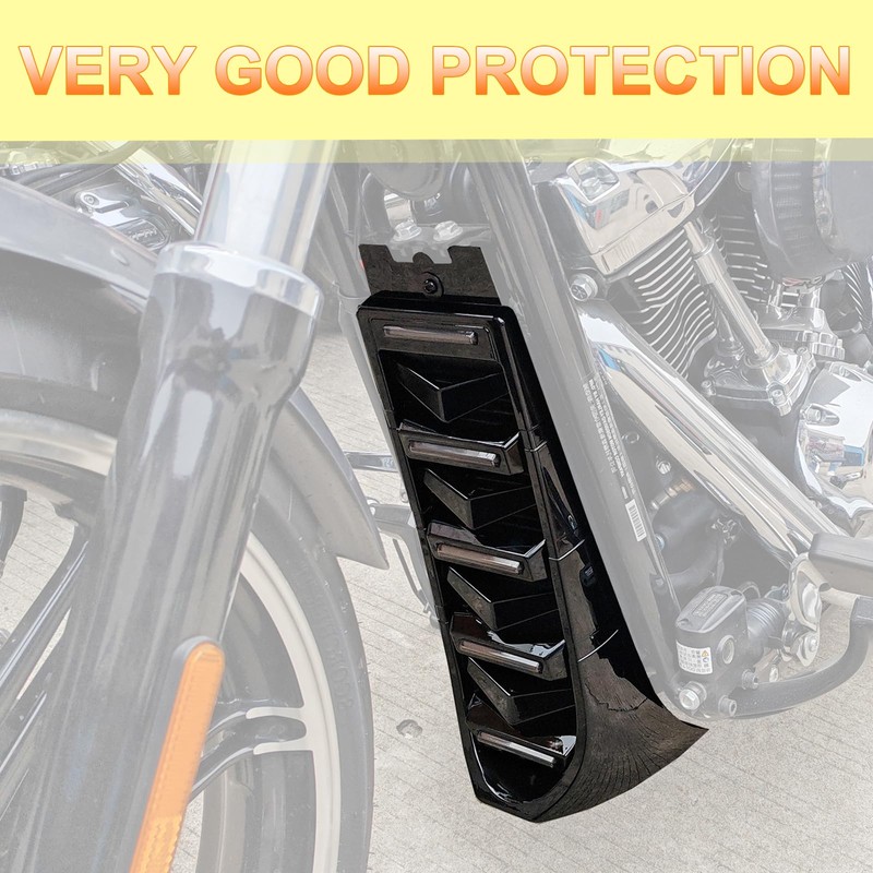 KAKABAS Black Chin Fairing Spoiler with LED Lights Compatible with