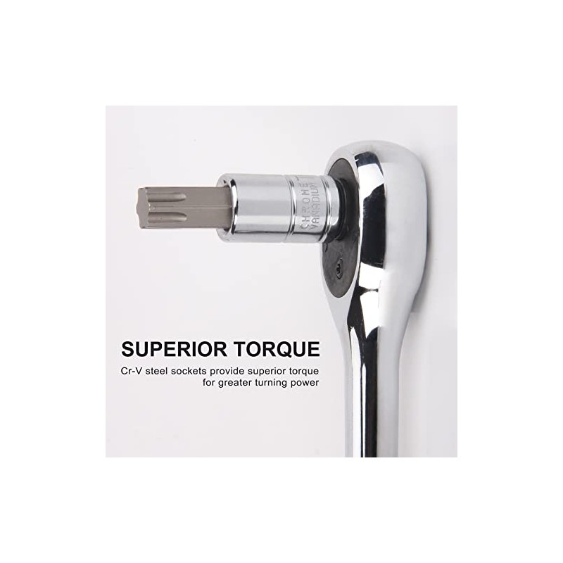 CASOMAN Master Torx Bit Socket and External Torx Socket Set,