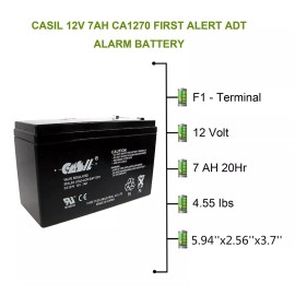 Casil (2) 12 V 7ah Ca1270 Razor Scooter Es300 E200 E300 Bell