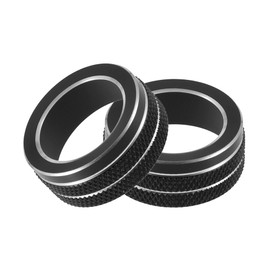 A ABSOPRO AC AC Air Conditioning Climate Control Switch Knob Covering Trim for Toy ota Compatible with Corolla Sedan 2020-2022 Aluminum Alloy Black Set of 2