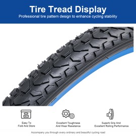 FengCan 20"x1.75" (47-406) Bike Tire 20 inch Bicycle tire Suitable for 20X1.75 20 x 1.75 20x1.75 Off Road/Mountain Folding Replacement Bike Tire (Single)