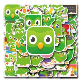 55 Pcs Duolingo Scrawl Stickers for Water Bottles,Guitar,Bicycle,Laptop,Skateboard,Computer,Nordic Style Stickers Waterproof Vinyl,Graffiti Decoration for Girls Boys Children Teens