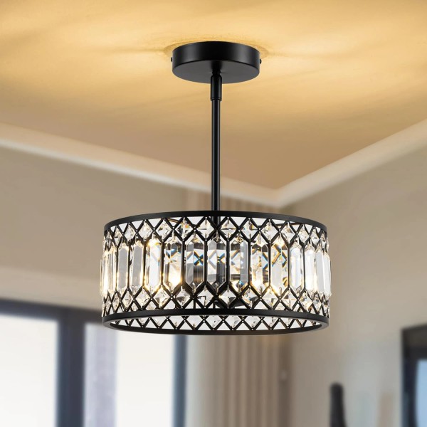Does not apply 2-Light Crystal Ceiling Light Fixture, Modern Semi