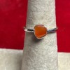 Natural Creations sterling silver stackable ring Size 4 Carnelian Raw
