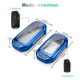 GAFAT Ki-a EV6/Sportage NQ5 QL/Ceed XCeed/Niro/Sorento/Soul/Stinger/Rio 2018-2024 2025 Key Case Protective Cover, Car Remote Controls TPU Silica Gel [5 Buttons] (Blue)