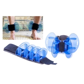High Resistance Hybrid Aquatic Exercise Fin Set - Blue | Aquatic Cuffs | Quick Start Guide | Leg Water Weights | Strength & Swim Training | Pool Exercise Equipment | Pair (HRPCFIN)