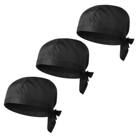 SAFIGLE Juego De 3 Gorros De Cocina Elegantes Y Cómodos, Gorro Chef Negro con Bandana, Accesorios para Restaurantes Y Eventos Al Aire Libre