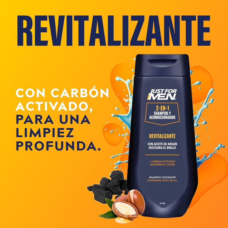 Just For Men Shampoo y Acondicionador 2 en 1 Revitalizante