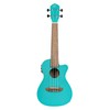 Ortega Guitars, 4-String Earth Series Concert Acoustic/Electric Ukulele, Right, Turquoise,