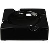 8" HankStar Large Black Ceramic Cigar Ashtray for Patio/Outdoor Use