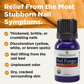 Forces of Nature Toenail Nail Fungus Treatment Extra Strength, Organic Antifungal Restores Appearance of Toenails and Fingernails, Homeopathic Medicine for Cracked, Dry and Damaged Nails, 11ml (0.37 fl oz)