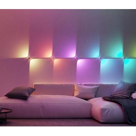 DeckTok Wall Sconces RGB LED - Smart WiFi Wall Light Indoor Double-Headed Music Sync Color Changing DIY Fixture for Bedroom Living Room Party Home Decor Works with Alexa/Google Assistant - 8 Pack