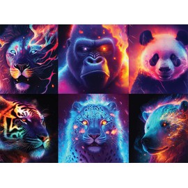 Buffalo Games - Wumples - Neon Fauna - 1000 Piece Jigsaw Puzzle for Adults Challenging Puzzle Perfect for Game Nights - Finished Puzzle Size is 26.75 x 19.75