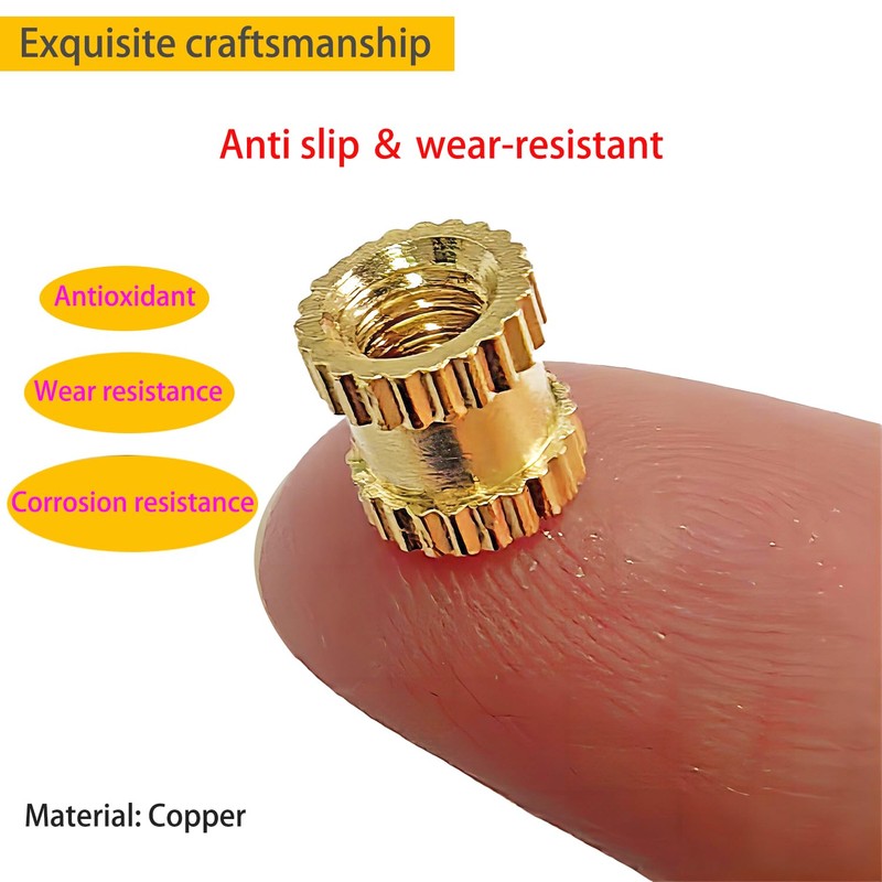 Qrity Pack of 20 Threaded Inserts, M4 x 12 x
