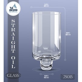 Ner Mitzvah Chanukah Menorah Oil Glass Cups - Glass Oil Insert Cups for Menorahs - #15 (9 Pack)